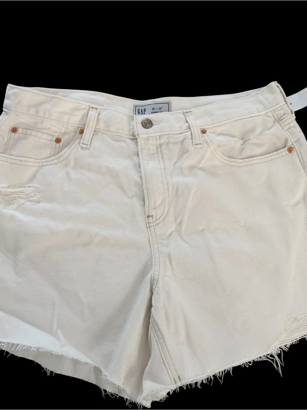 GAP White Denim Cutoff High-Rise Shorts
